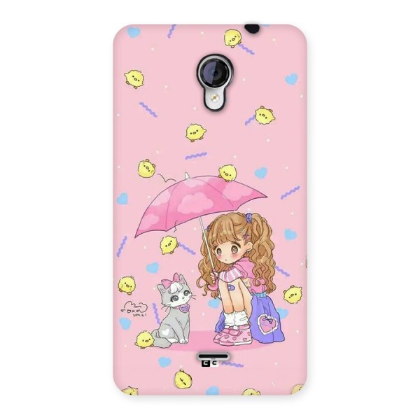 Girl With Cat Back Case for Unite 2 A106