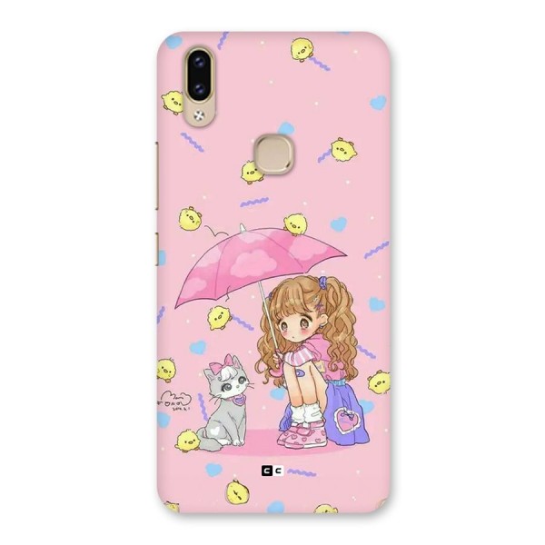 Girl With Cat Back Case for Vivo V9