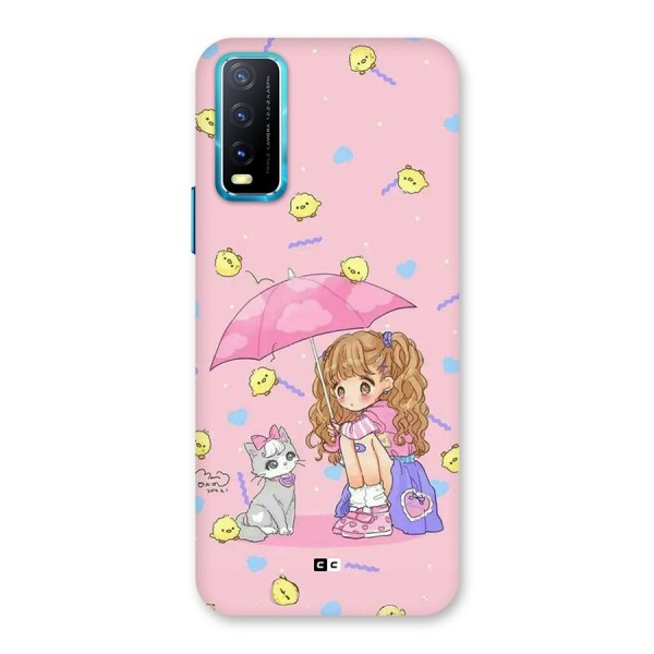 Girl With Cat Back Case for Vivo Y12s