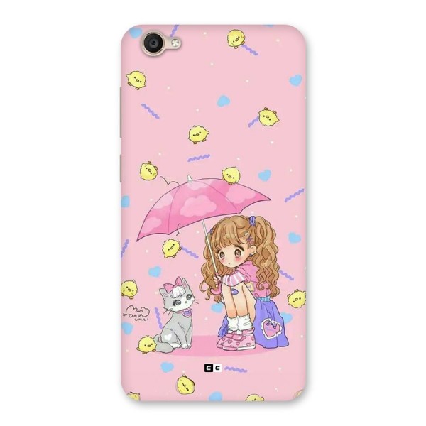 Girl With Cat Back Case for Vivo Y55s