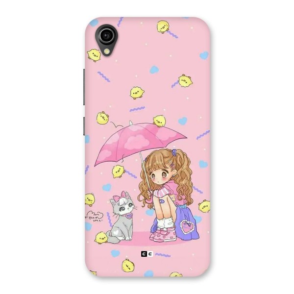 Girl With Cat Back Case for Vivo Y91i