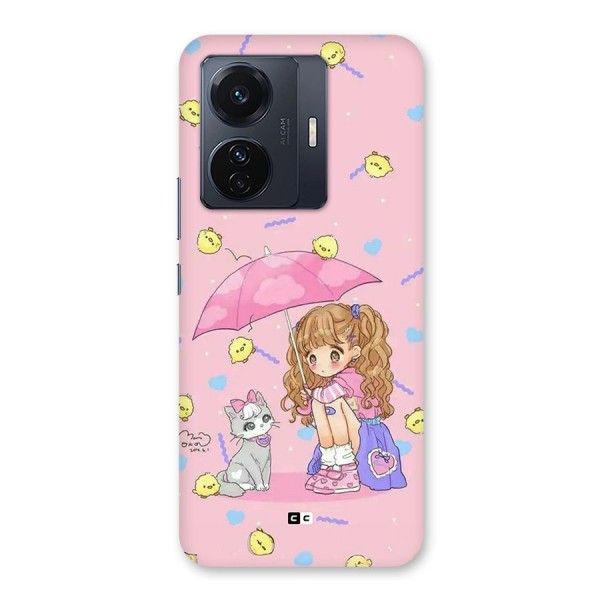 Girl With Cat Back Case for Vivo iQOO Z6 Pro