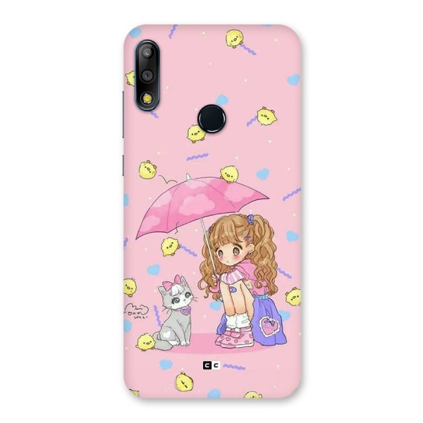 Girl With Cat Back Case for Zenfone Max Pro M2