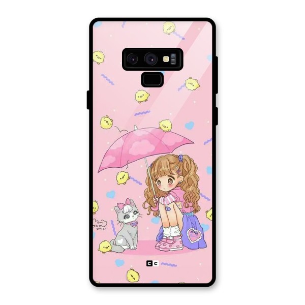 Girl With Cat Glass Back Case for Galaxy Note 9