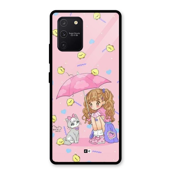 Girl With Cat Glass Back Case for Galaxy S10 Lite