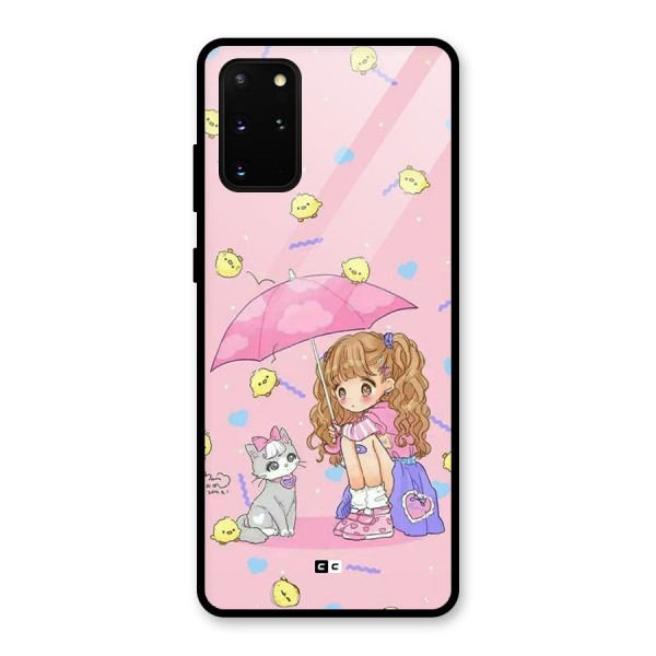 Girl With Cat Glass Back Case for Galaxy S20 Plus