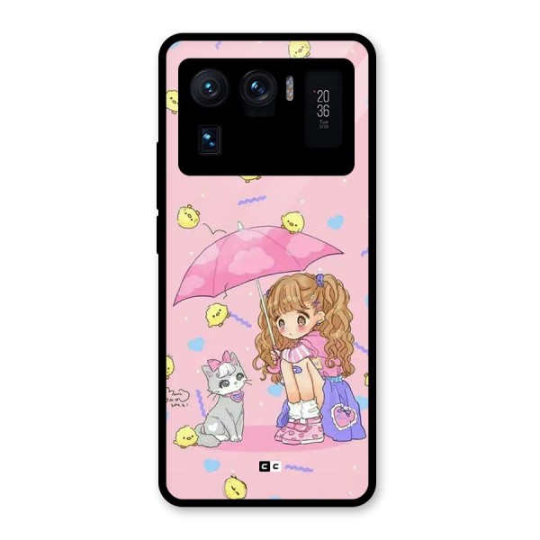 Girl With Cat Glass Back Case for Mi 11 Ultra