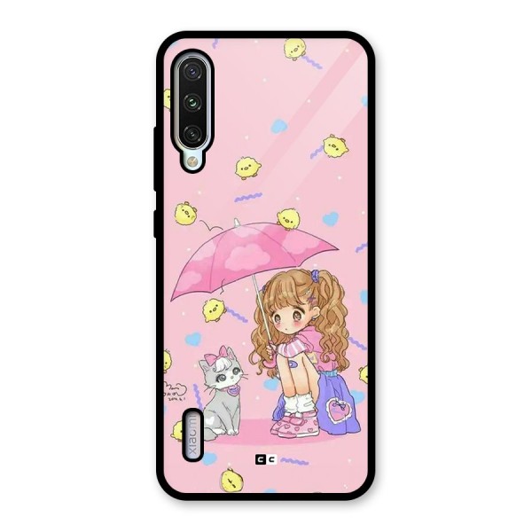 Girl With Cat Glass Back Case for Mi A3