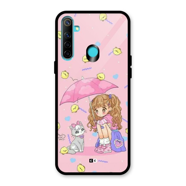 Girl With Cat Glass Back Case for Realme 5