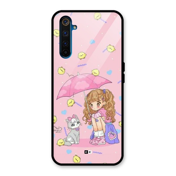 Girl With Cat Glass Back Case for Realme 6 Pro