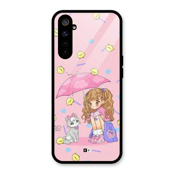 Girl With Cat Glass Back Case for Realme 6i