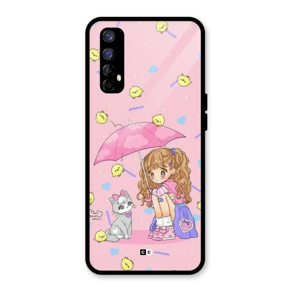 Girl With Cat Glass Back Case for Realme 7