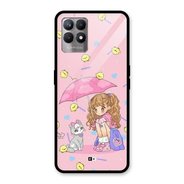 Girl With Cat Glass Back Case for Realme 8i