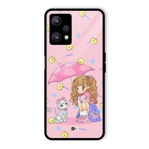 Girl With Cat Glass Back Case for Realme 9 Pro 5G