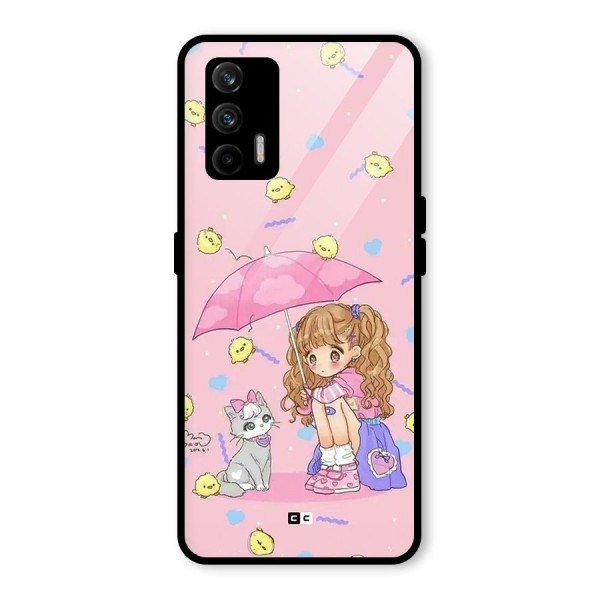 Girl With Cat Glass Back Case for Realme GT 5G