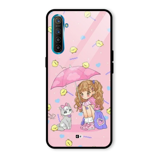 Girl With Cat Glass Back Case for Realme X2