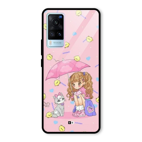 Girl With Cat Glass Back Case for Vivo X60