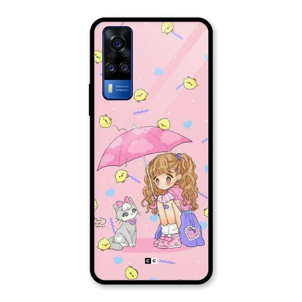 Girl With Cat Glass Back Case for Vivo Y51