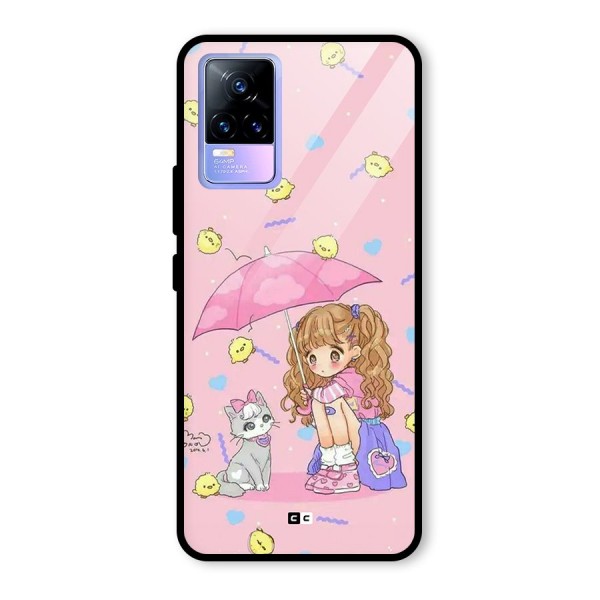 Girl With Cat Glass Back Case for Vivo Y73