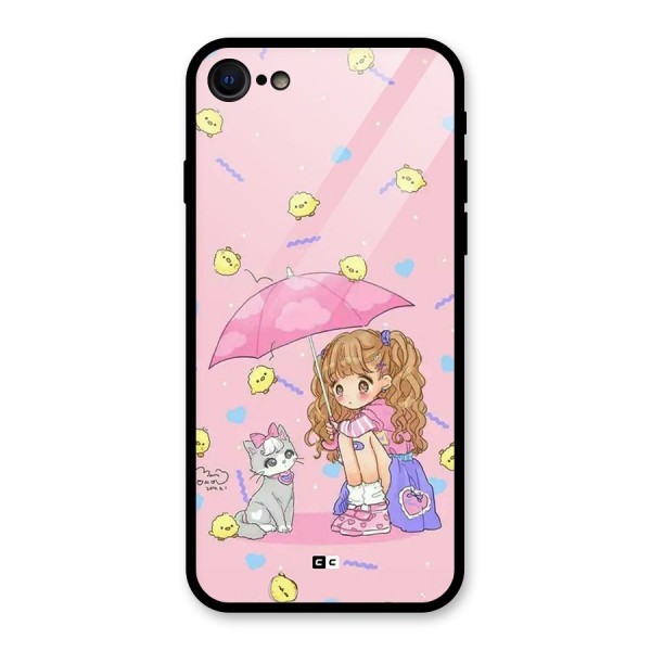 Girl With Cat Glass Back Case for iPhone SE 2020