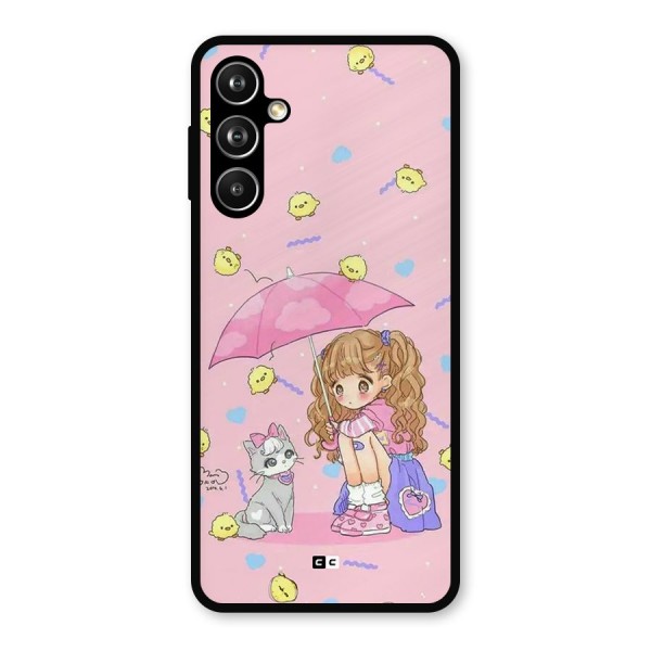 Girl With Cat Metal Back Case for Galaxy F54