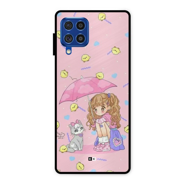 Girl With Cat Metal Back Case for Galaxy F62