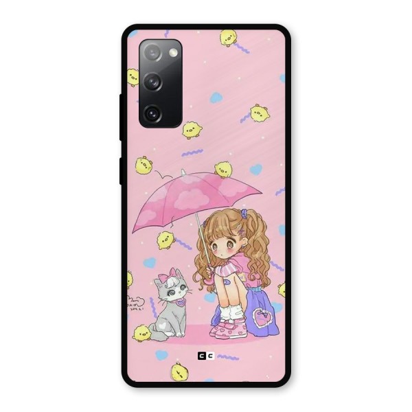 Girl With Cat Metal Back Case for Galaxy S20 FE