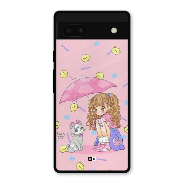 Girl With Cat Metal Back Case for Google Pixel 6a