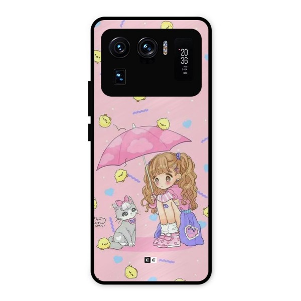 Girl With Cat Metal Back Case for Mi 11 Ultra