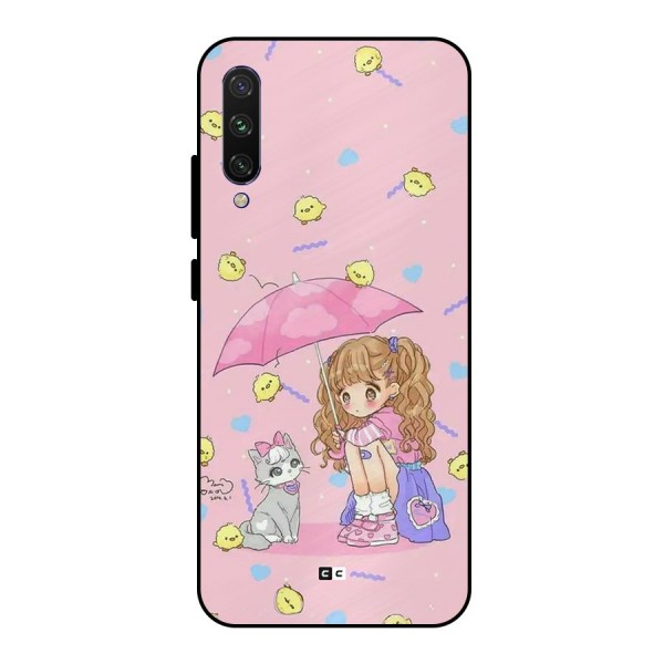 Girl With Cat Metal Back Case for Mi A3