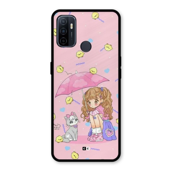 Girl With Cat Metal Back Case for Oppo A53