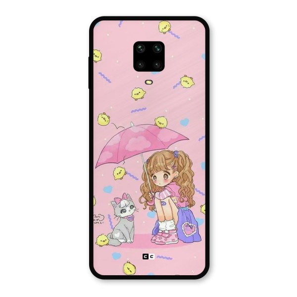 Girl With Cat Metal Back Case for Poco M2 Pro