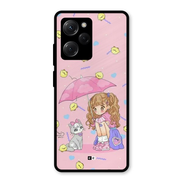 Girl With Cat Metal Back Case for Poco X5 Pro