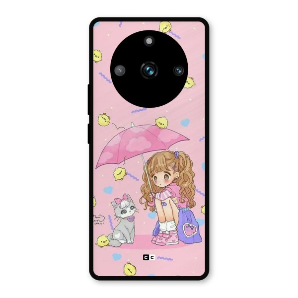 Girl With Cat Metal Back Case for Realme 11 Pro