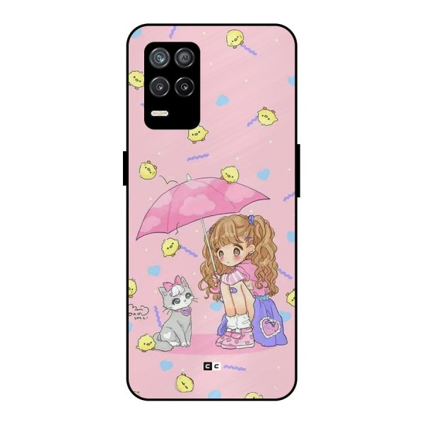 Girl With Cat Metal Back Case for Realme 9 5G