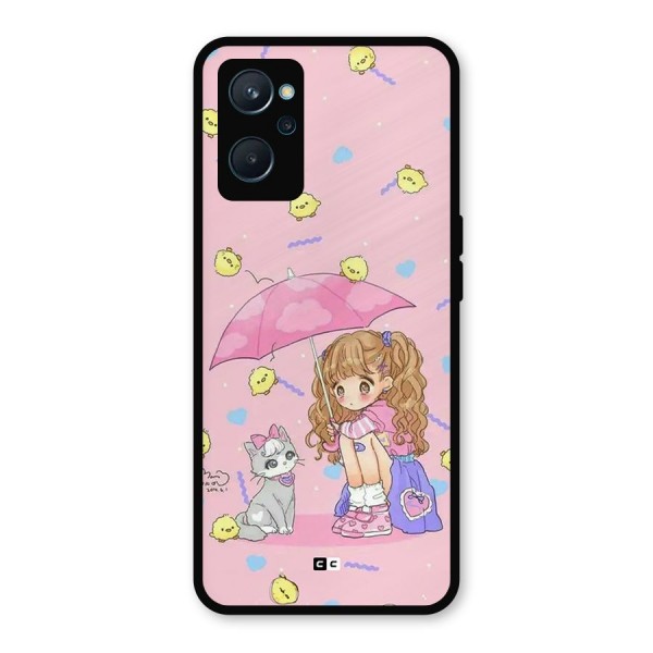 Girl With Cat Metal Back Case for Realme 9i