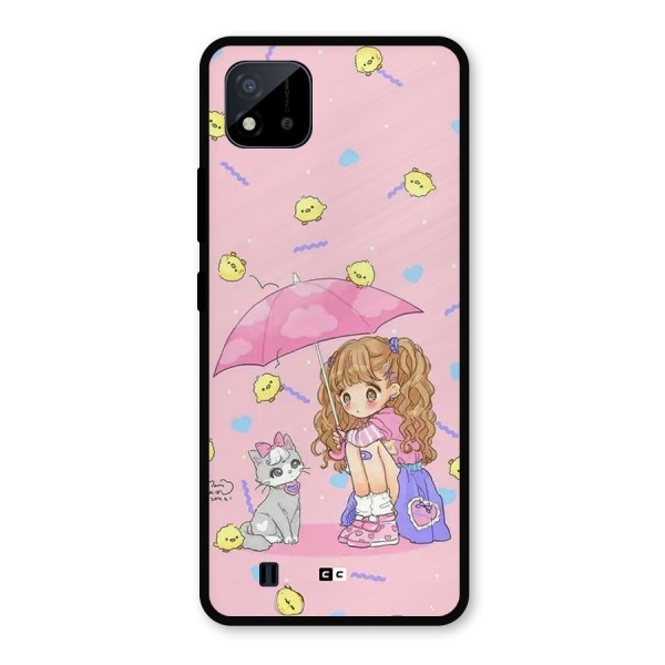 Girl With Cat Metal Back Case for Realme C11 2021