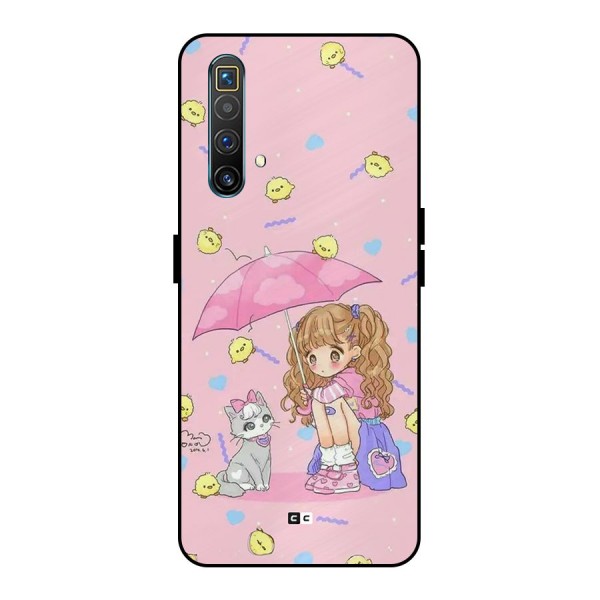 Girl With Cat Metal Back Case for Realme X3 SuperZoom