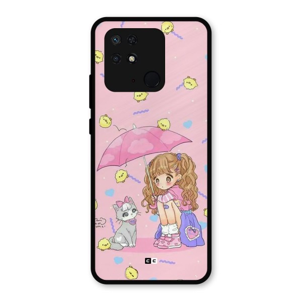 Girl With Cat Metal Back Case for Redmi 10