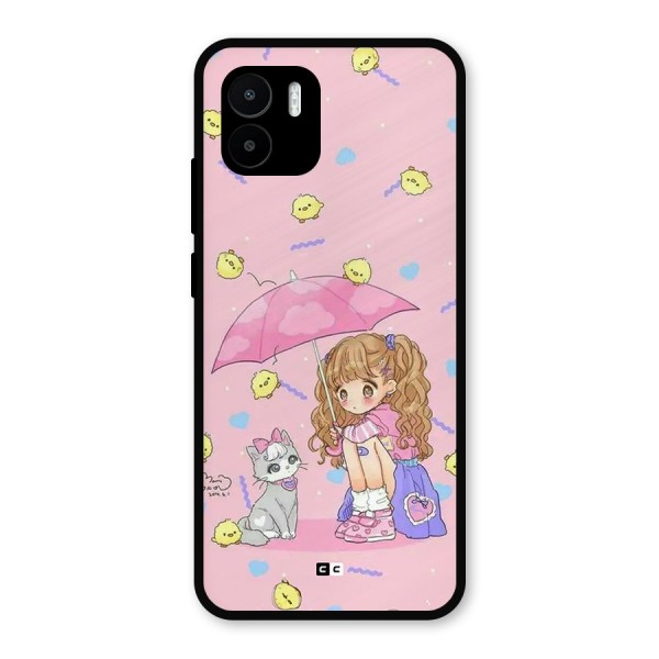 Girl With Cat Metal Back Case for Redmi A1