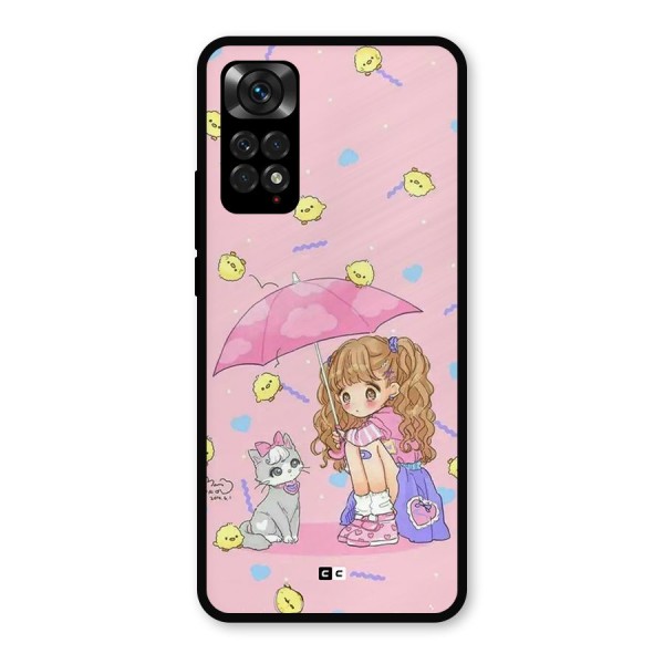 Girl With Cat Metal Back Case for Redmi Note 11