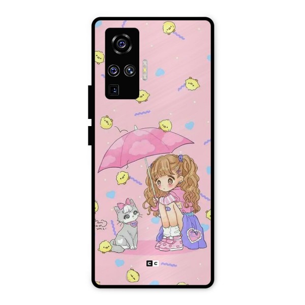 Girl With Cat Metal Back Case for Vivo X50 Pro