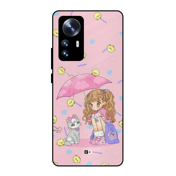 Girl With Cat Metal Back Case for Xiaomi 12 Pro