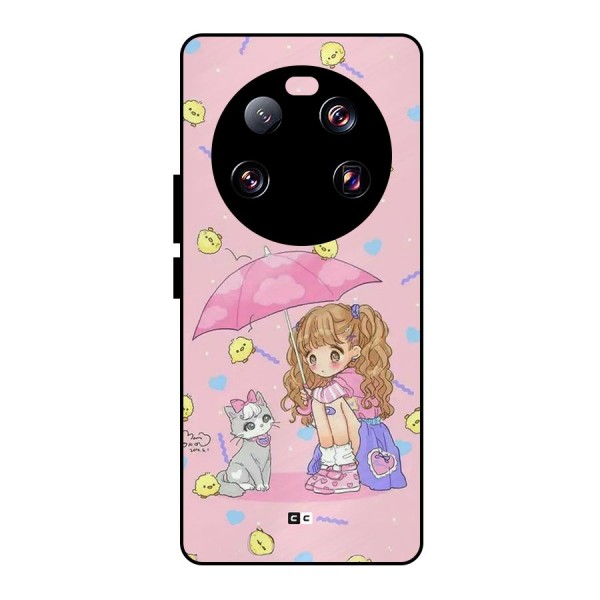 Girl With Cat Metal Back Case for Xiaomi 13 Ultra