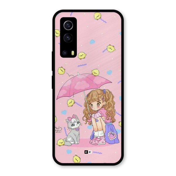 Girl With Cat Metal Back Case for iQOO Z3