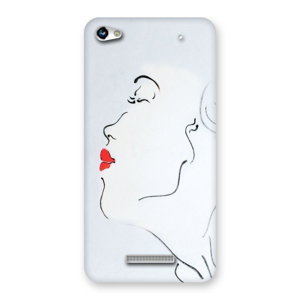 Girl in Red Lipstick Back Case for Micromax Hue 2