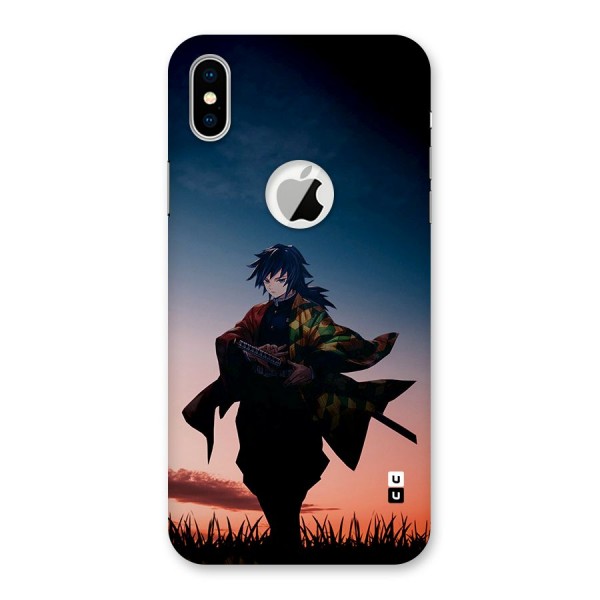 Giyu Tomioka Stance Back Case for iPhone XS Logo Cut