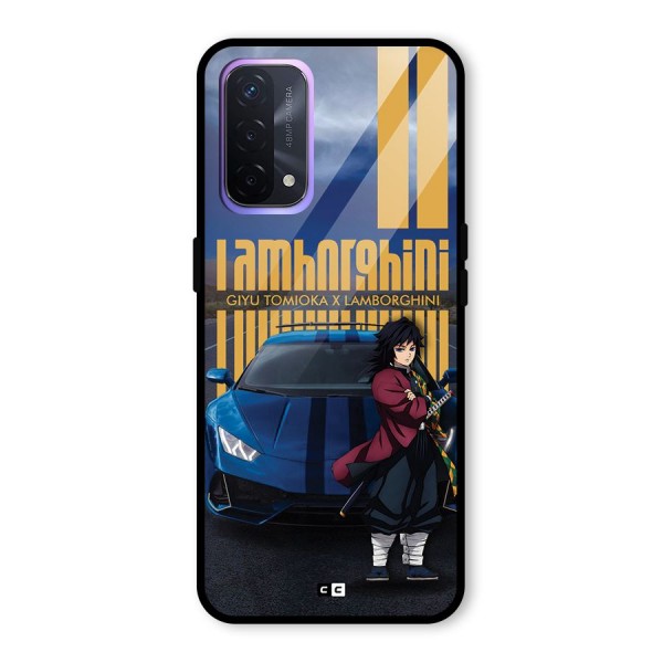 Giyu Tomioka Supercar Glass Back Case for Oppo A74 5G