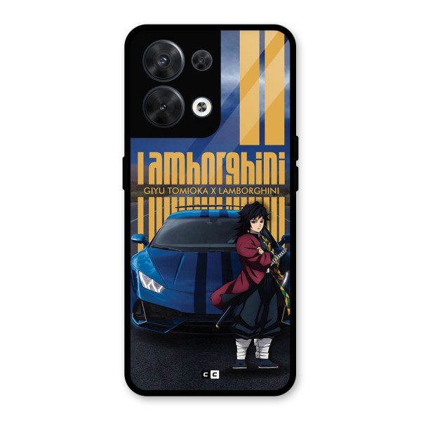 Giyu Tomioka Supercar Glass Back Case for Oppo Reno8 5G