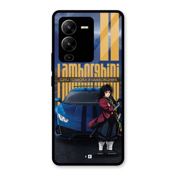 Giyu Tomioka Supercar Glass Back Case for Vivo V25 Pro